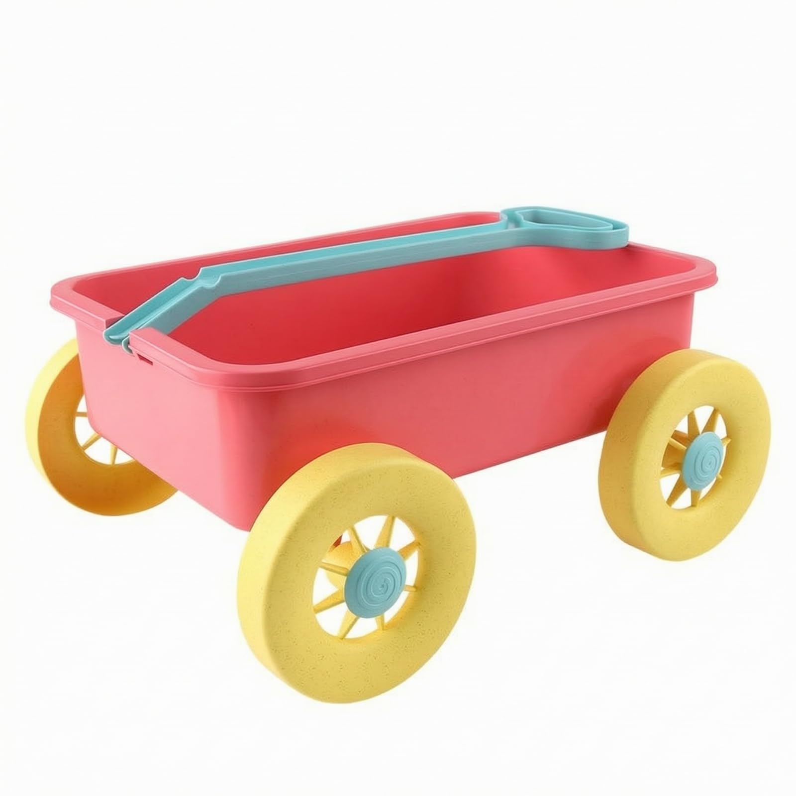 Carrello Trainabile Sabbia Robusto Carrello Sabbia Manico Lungo Giocattolo da Traino per Sabbiera, Parco