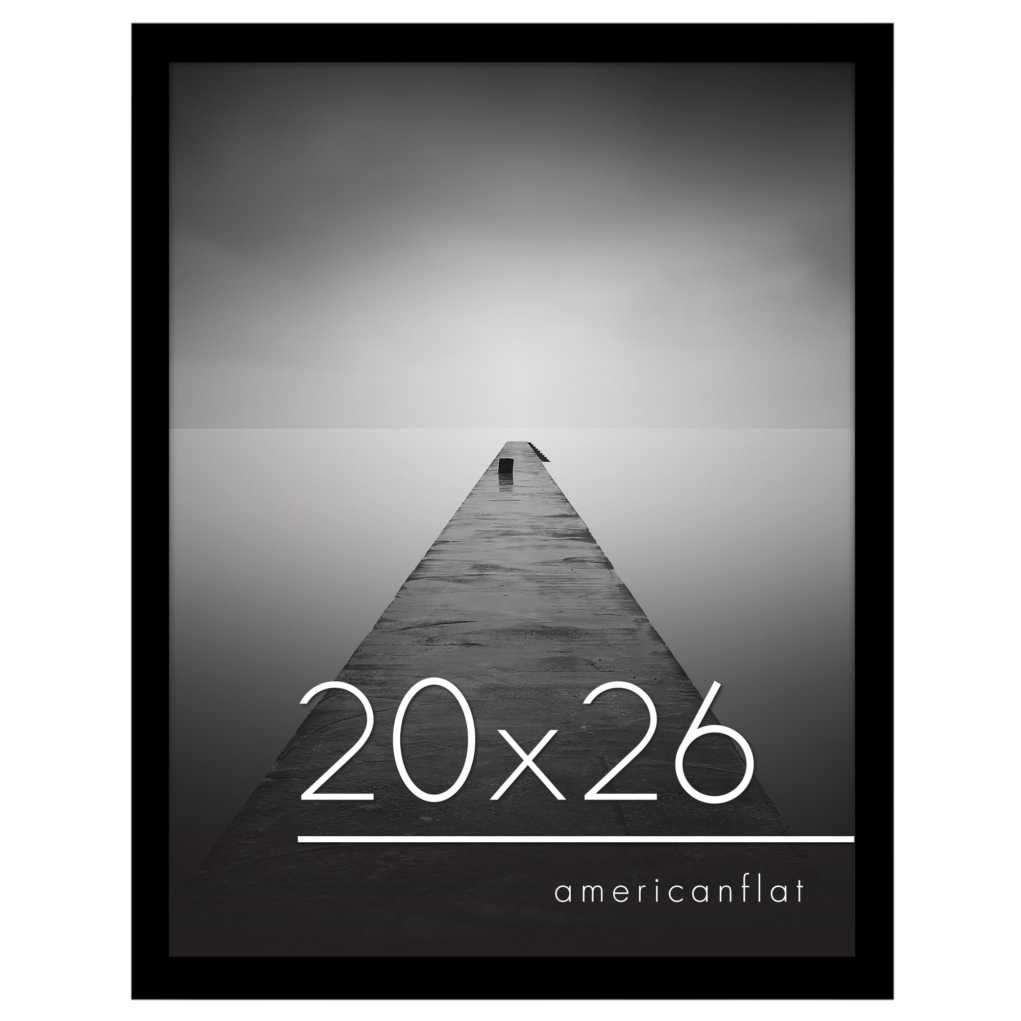 Americanflat 20x26 Picture Frame with Polished Plexiglass - Black Picture Frame - Wide Photo Frames Made of Engineered Wood for Vertical or Horizontal Wall Display - Epic Collection - Black