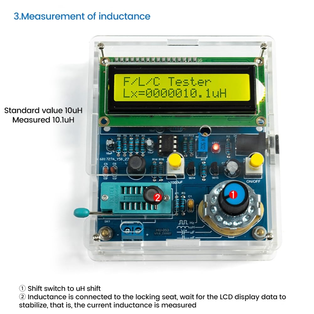 Frequenzimetro Digitale Con Tester LCR – Kit Fai Da Te Per Misurare Induttanza, Capacità, Frequenza, 5V USB - 3