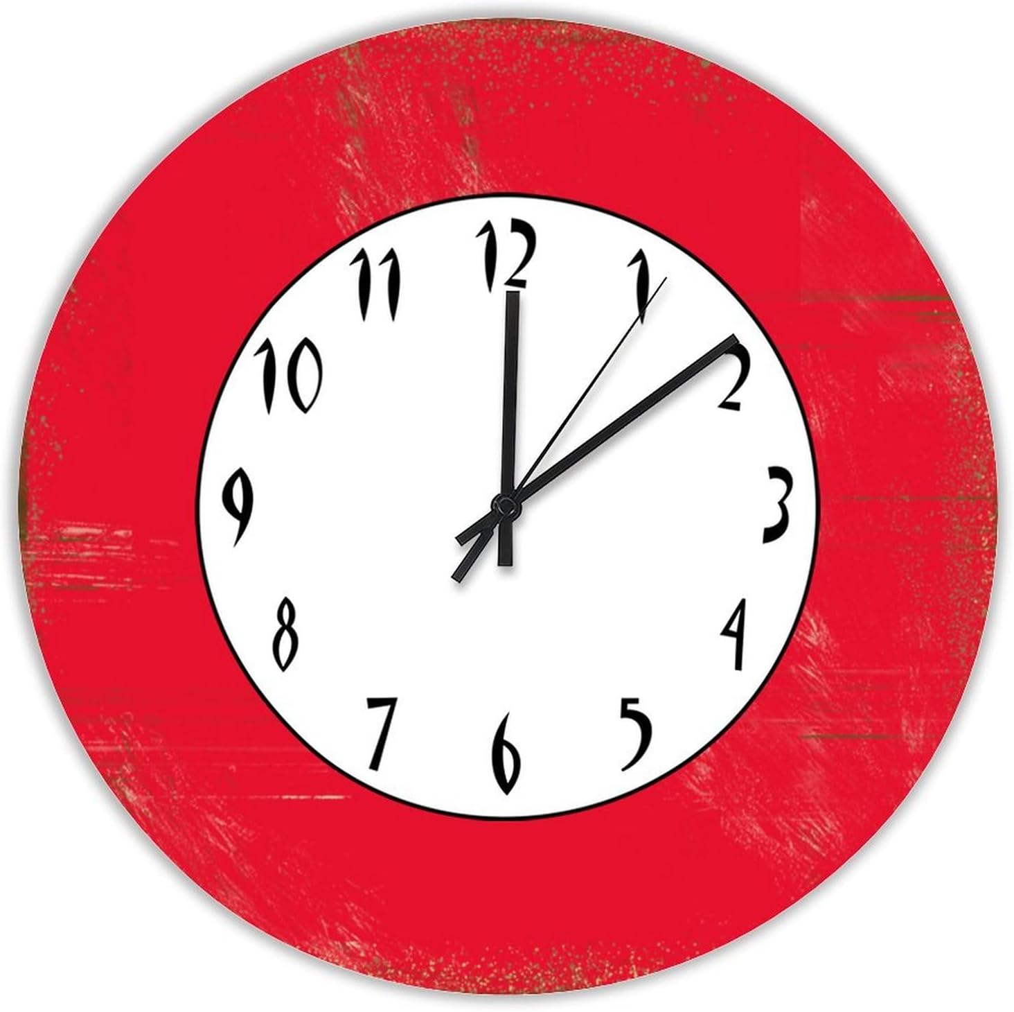 Kyrgyzstan Hanging Wall Clock Vintage Kyrgyzstan National Flag Round Wood Wall Clock 12inch Clocks Battery Operated Quartz Silent Art Clocks for Living Room Bedroom Office