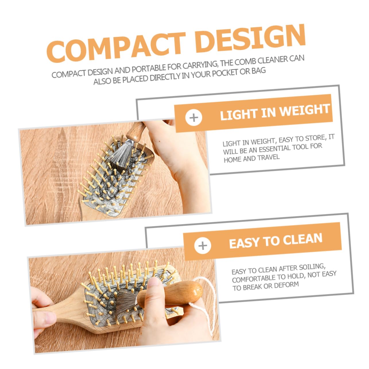 TOVINANNA Hair Brush Cleaning Brush Comb Rake Cleaner Hair Detangler Essential Tool