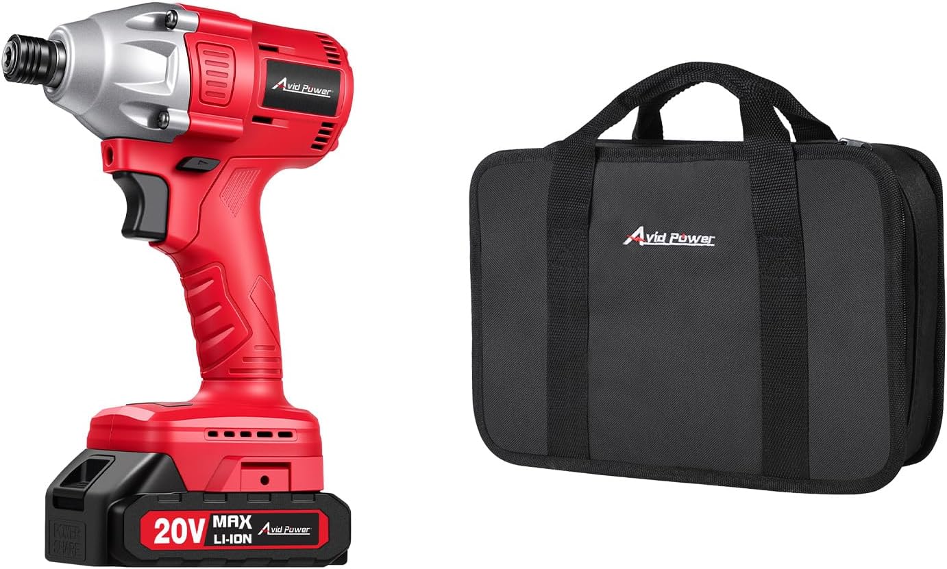 AVID POWER Impact Driver Kit, 250N.m. 20V Brushless Impact Driver Set, Bundle with Storage Tool Bag