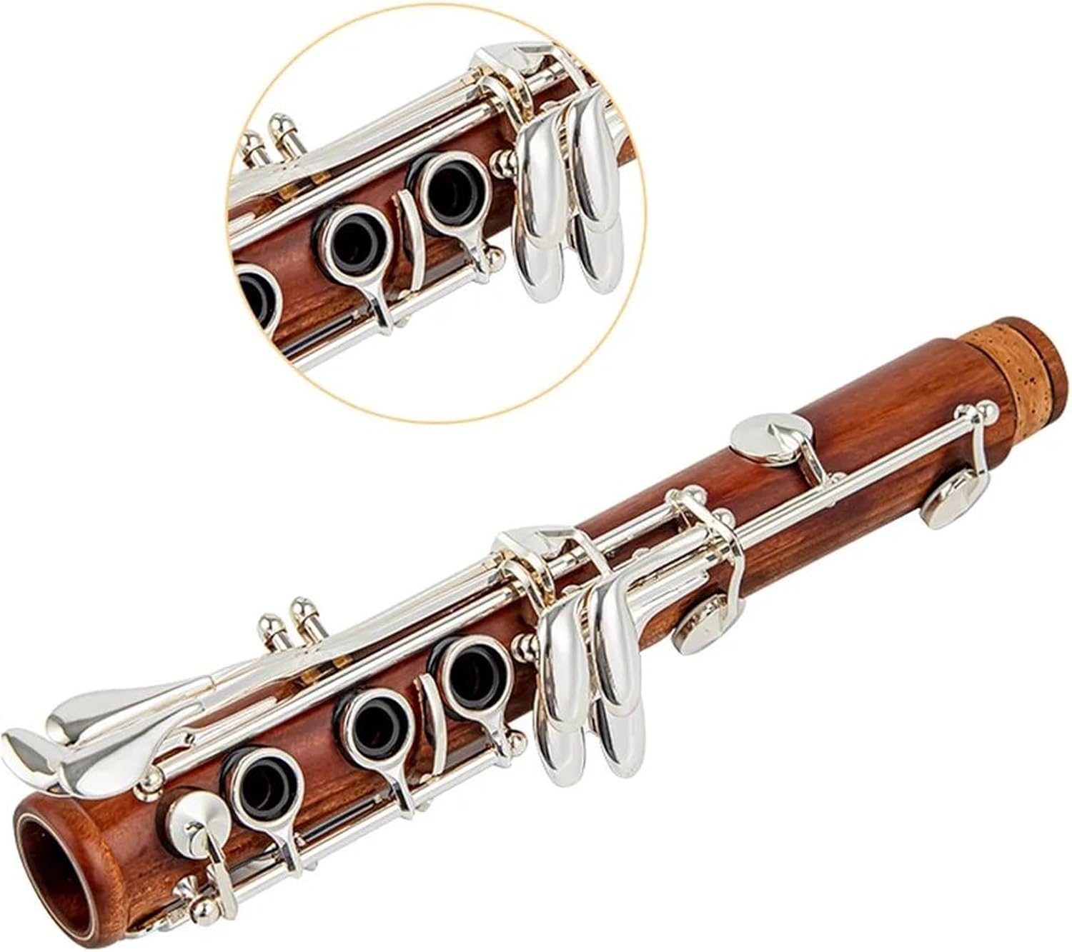 Clarinet Musical Instruments Rosewood Professional Clarinet Bb Rosewood Silver Plated Key Solid Wood Clarinet