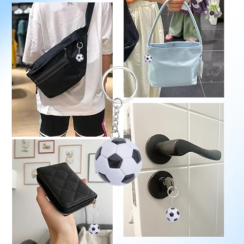 Soccer Keychain Gifts for Soccer Coach Soccer Player Soccer Party Favors for Boys Girls End of Season Soccer Gifts for Players Football Soccer Ball Keychain Accessories for Women Men - Thumbnail 5