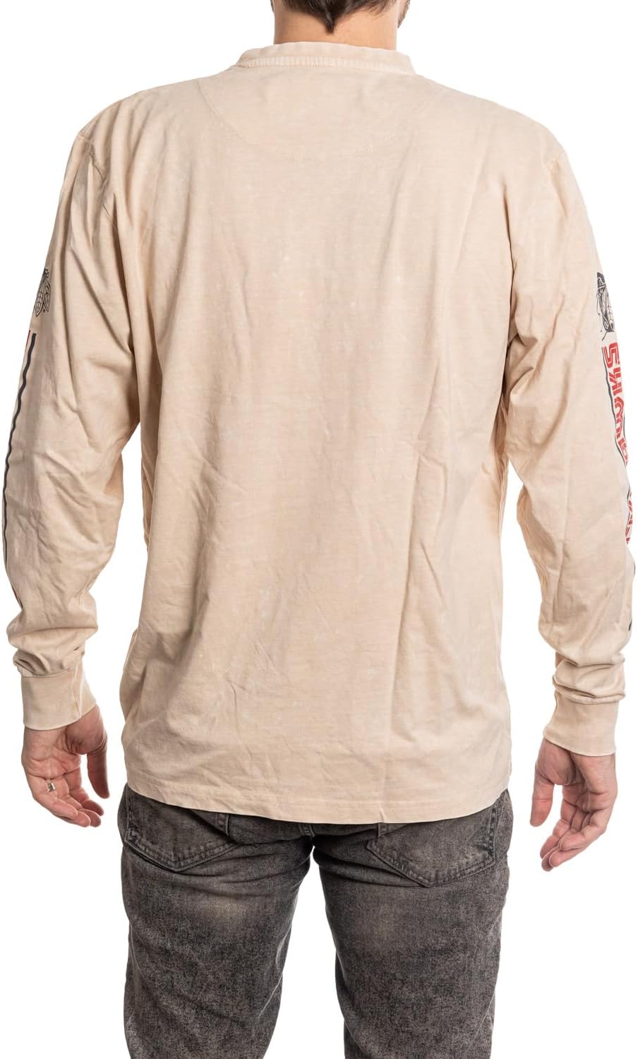 Calhoun NHL Surf & Skate Men's Acid Wash Distressed Logo Long Sleeve Vintage Style Shirt - Image 2