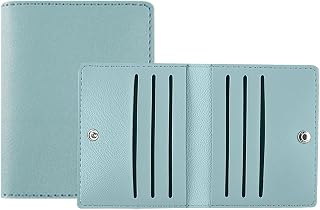 WKRTDY 1 pcs Kreditkartenetui für Herren und Damen, Kreditkartenetui Geldbörse, Kartenetui, Premium Kunstleder RFID Karten Portemonnaie, Geldbörse Kartenetui, Platz für bis zu 8 Karten, Hellblau