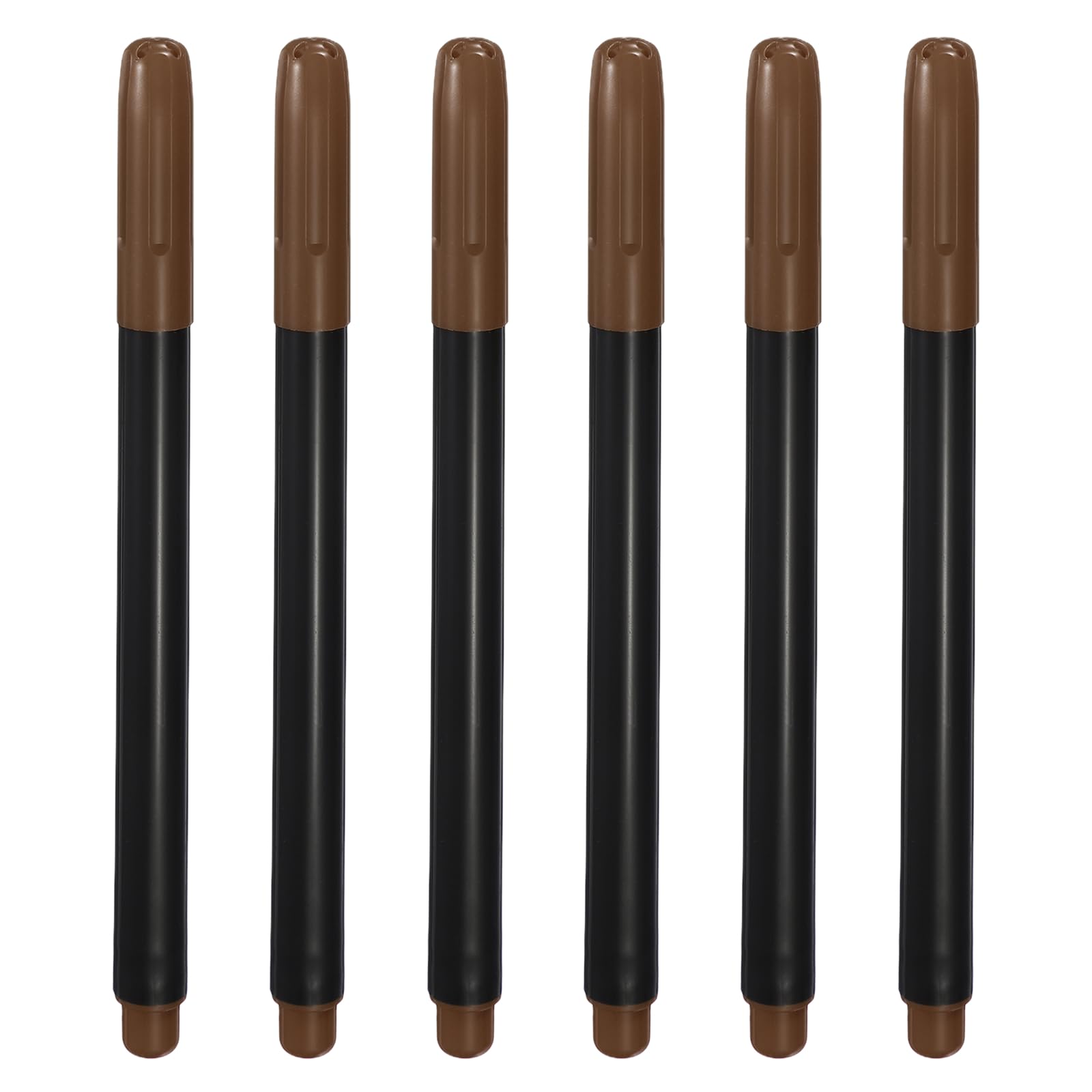 PATIKIL Marcadores Permanentes Para Tela Color Marrón Juego De Plumas Para Tela En Plástico Madera Piedra Metal Y Vidrio Para Colorear Dibujar Escribir Marcar 6 Unidades