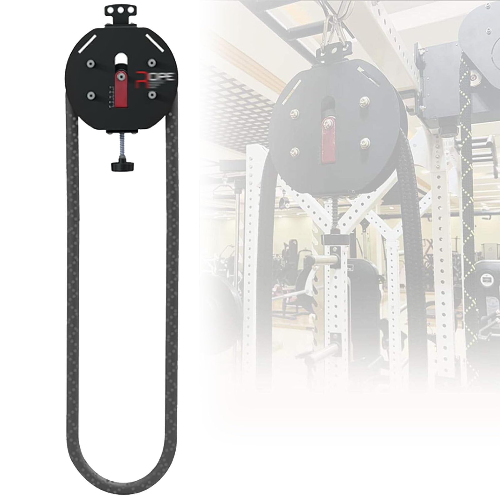 Ptatritious Red Cable Pulley System, Endless Rope Trainer, Hang To Exercise Home Gym Equipment, Adjustable Resistance, Cable Weight Pulley System For Home Gym, Fitness Rope Trainer