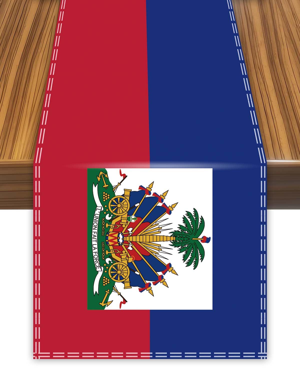 Haiti Table Runner,Haitian Haitian Flag Tablecolth for Dining Home Decor