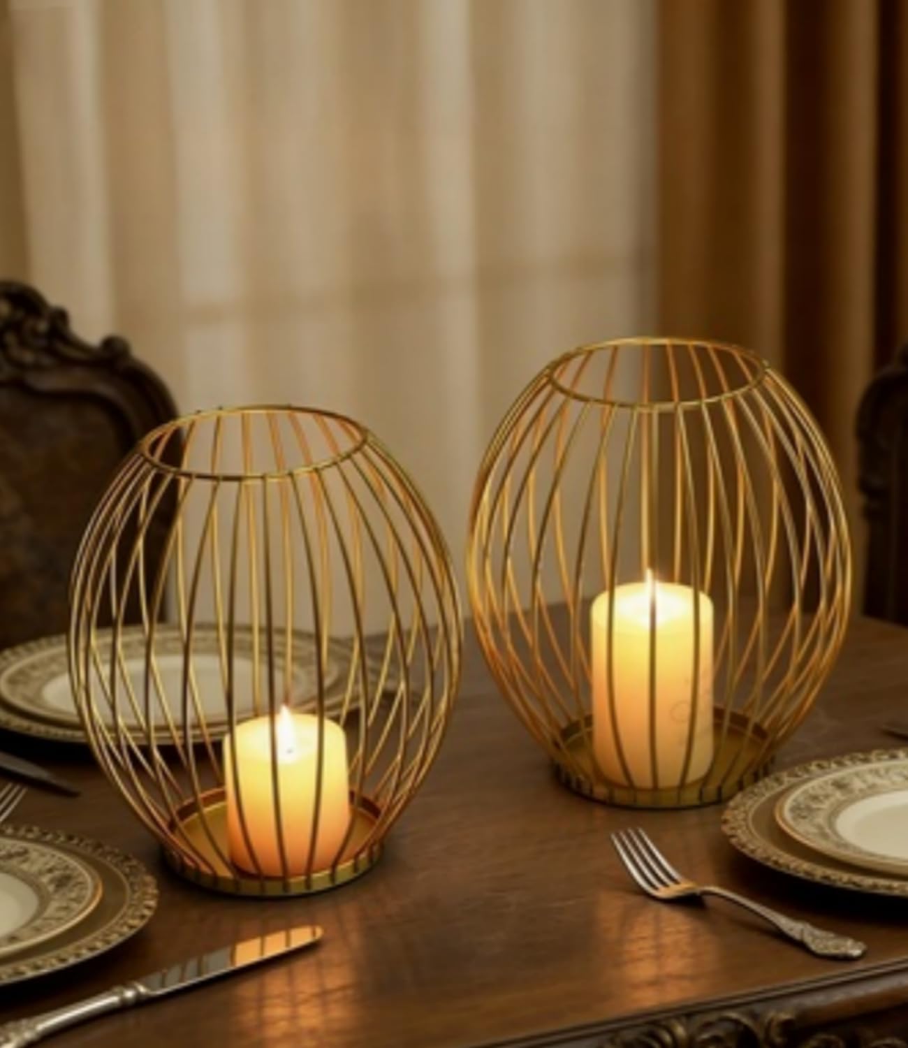 Metal columnar candlesticks, Iron Lantern Decorations, Modern Farmhouse Lantern Decor, Suitable for Living Rooms, Homes, Indoors, Outdoors, Tables, and Mantel Decorations
