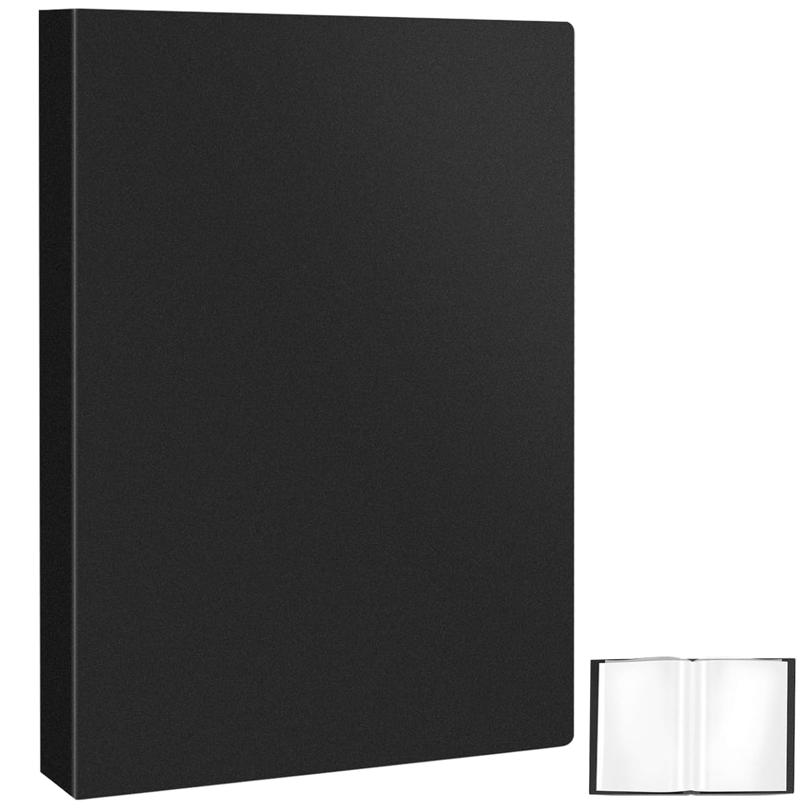 A4 Display Folder with 40 Plastic Sleeves, Presentation & Document&Project Folder, Display Book for Certificates, School and Office Use(Black), 1 Pack