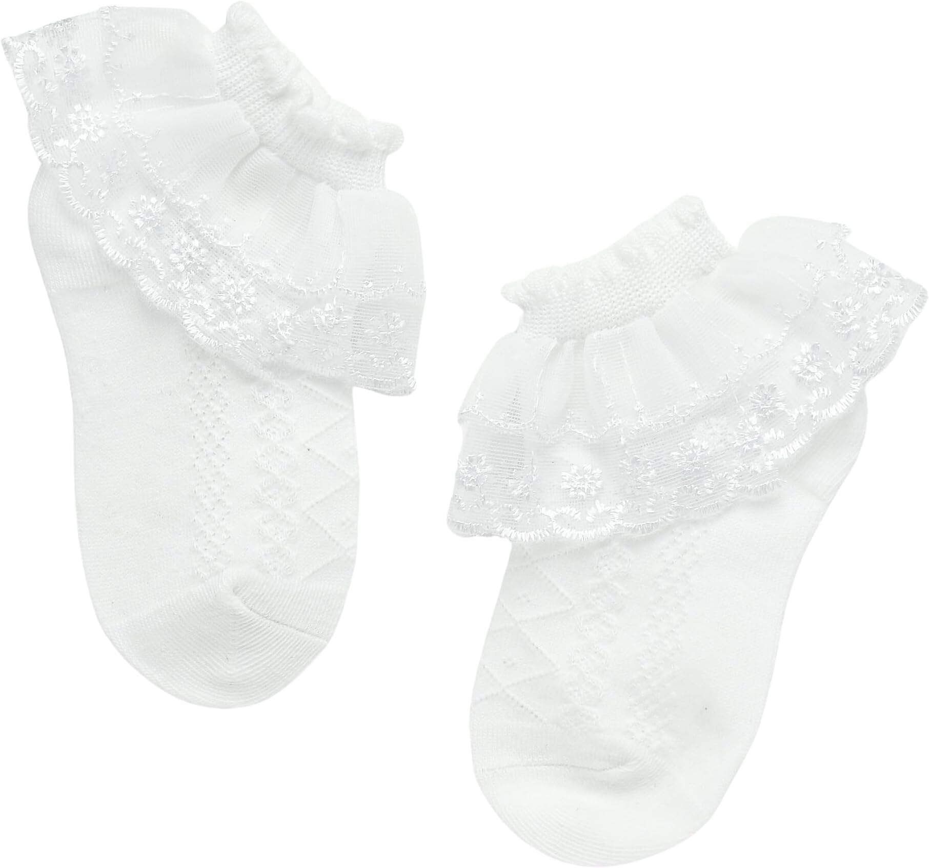 THE LITTLE LOOKERSCute Cotton Baby Casual Socks Set for Baby Girls I Socks for Infants/Toddlers/Baby (8-10 Years/White) - Set of 1