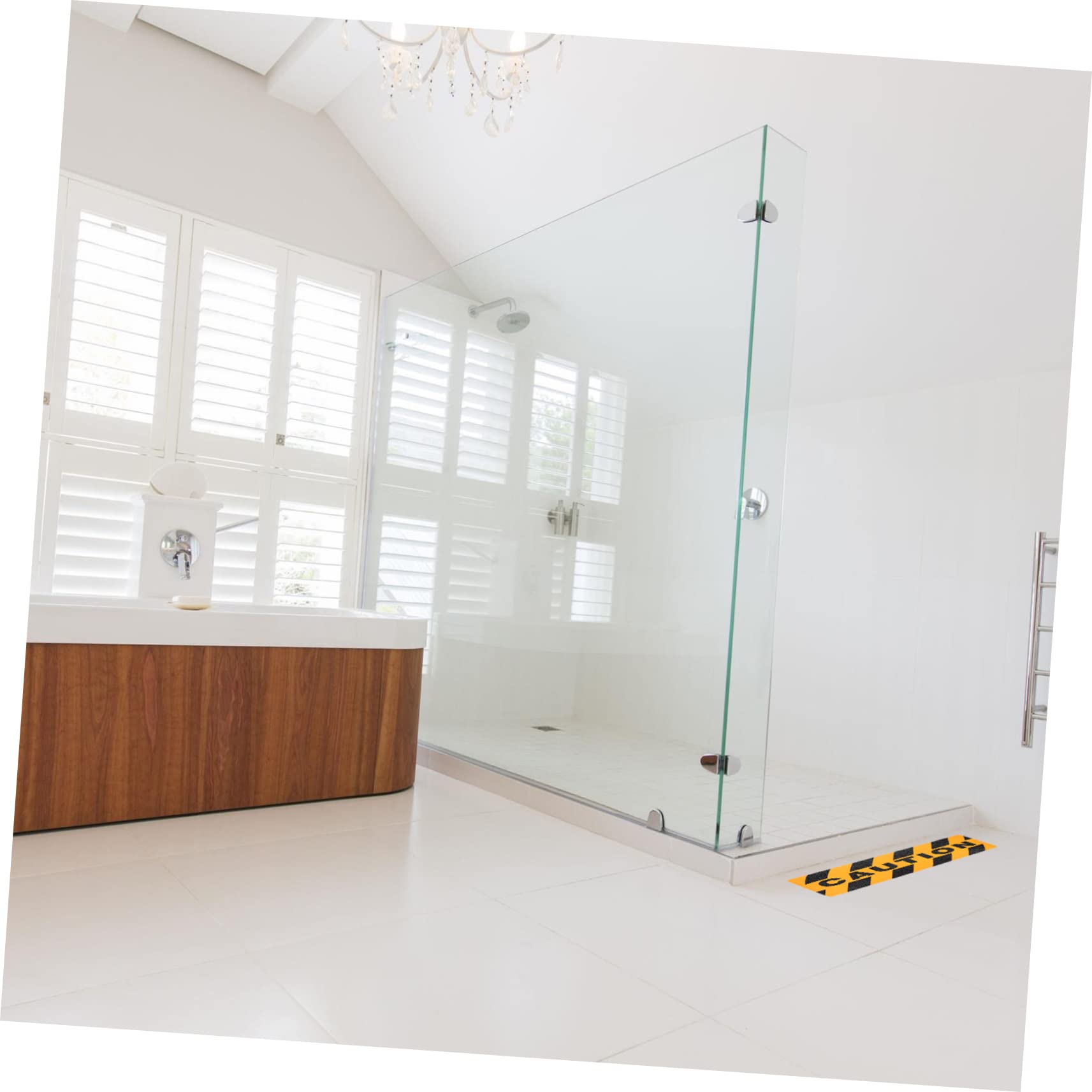 8pezzi Nastro Adesivo Antiscivolo Caution Strisce Di Sicurezza Per Scale e Camminamenti Facile Da Installare Alta Adesività Design e Resistente Per Superfici Lisce