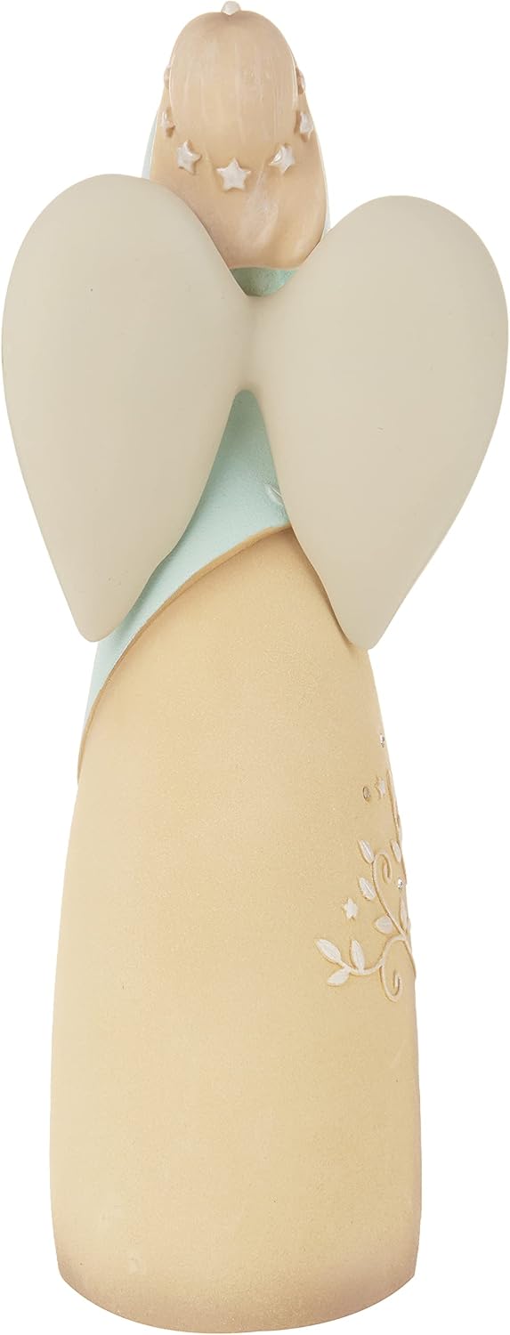 Enesco Foundations Bereavement Angel Stone Resin Figurine, 9"
