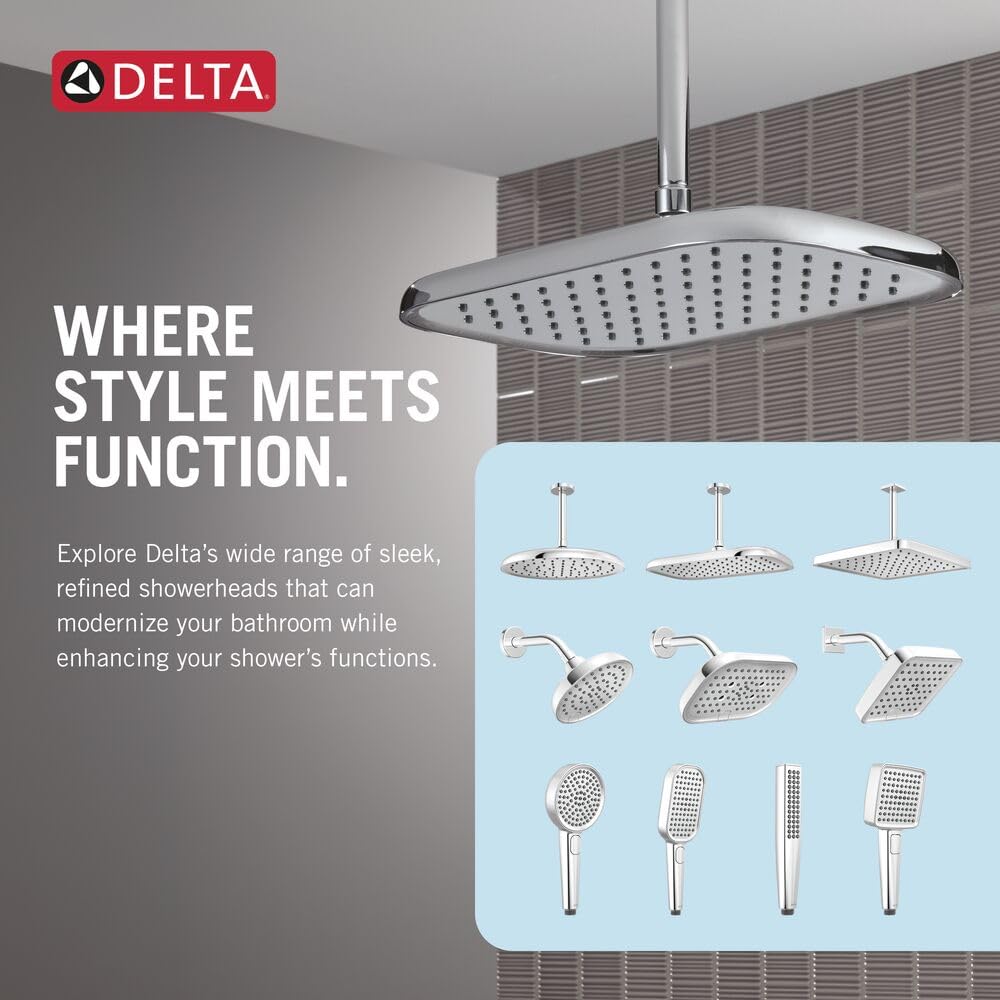 Delta Cabezal de ducha redondo de lluvia de 12 pulgadas, bronce aceitado, 2.5 GPM, 52213-RB25