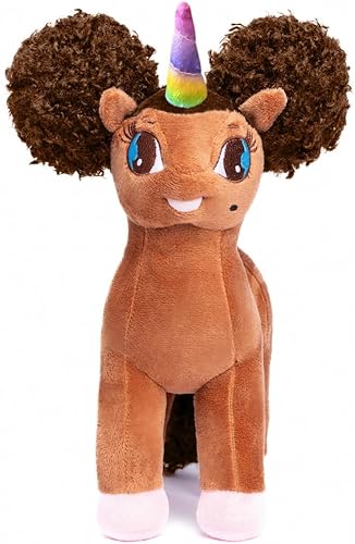 Jada, peluche de unicornio con soplos afro - 12 pulgadas
