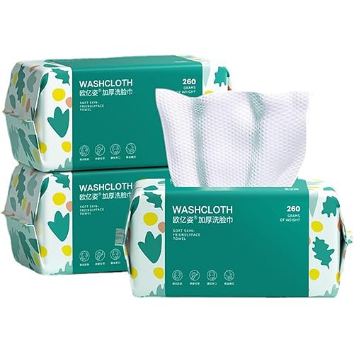 Soft Disposable Face Towel, Cotton Facial Dry Wipes 300 Count, Cotton Dry Wipes for Washing and Drying,Facial Tissue for Cleansing, Skincare, Makeup Remover Large packing (3 PACK)