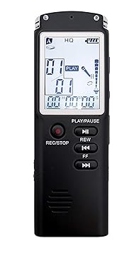 ProTech Electronics 8GB Digital Voice Recorder USB Professional Dictaphone Digital Audio Voice Recorder with WAV MP3 Player Black_8GB(Updated Model 2020)