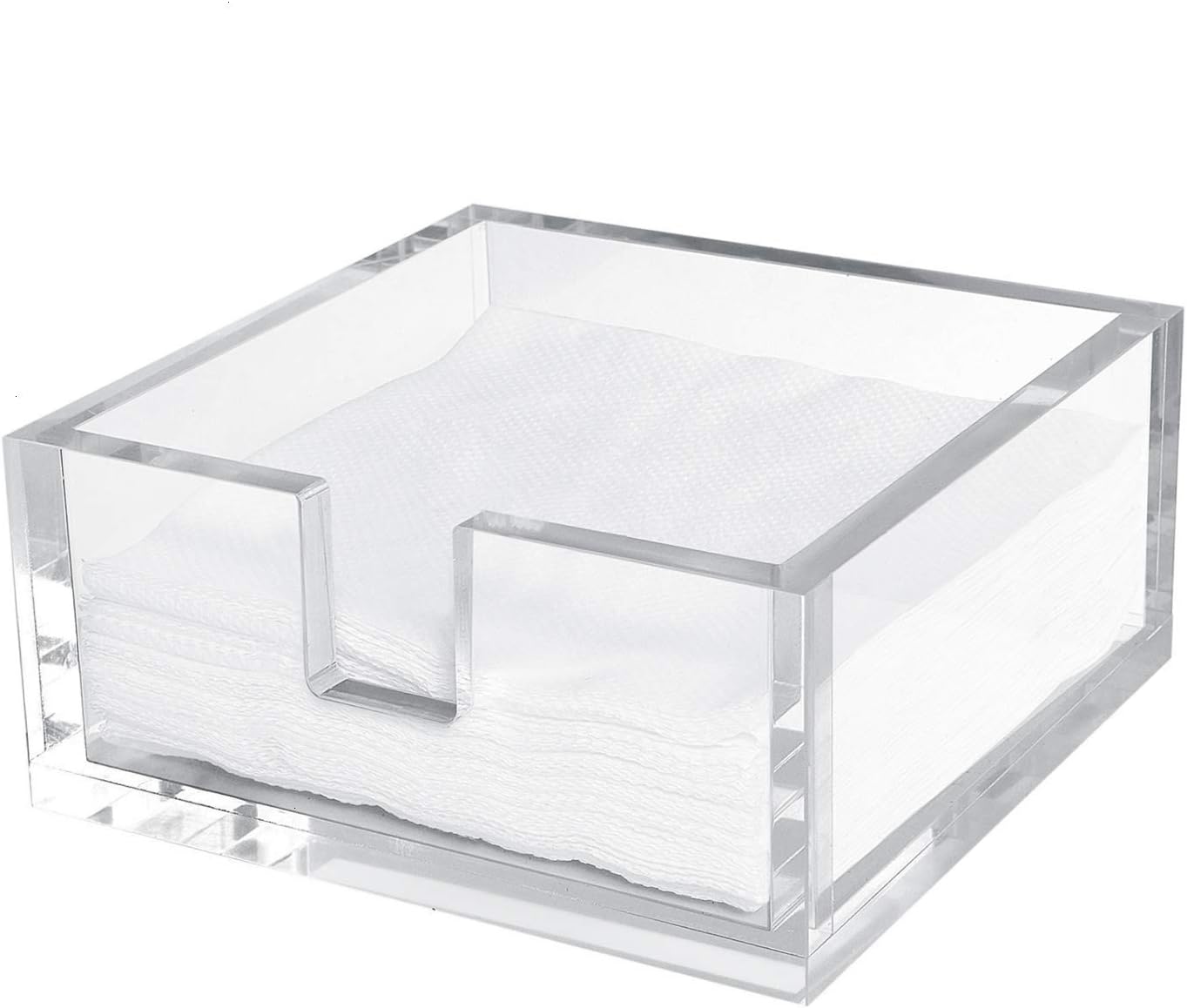 Acrylic Guest Towel Napkin Holder, Cocktail Paper Napkin Holder for Dining, Bathroom, Guest Room, Paper Hand Towel Holder with Nonslip Feet, Pack of 1
