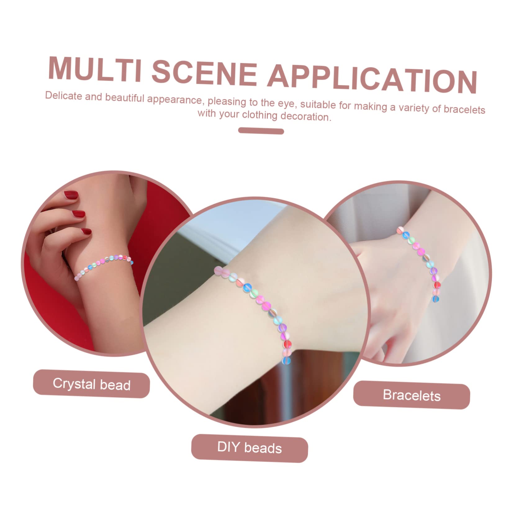 NUOBESTY Abalorios De Cristal Luminiscentes Para Manualidades Cadenas De Perlas Sueltas Para De Joyería y Accesorios De Moda