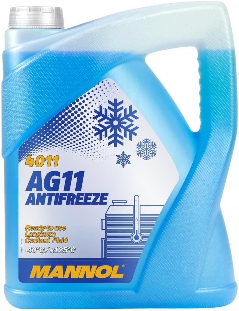 MANNOL Antifreeze Coolant AG11 (-40°C) Longterm 4011 Ready-to-Use IAT Solution for Modern Cooling Systems, Car Coolant Fluid, 5L