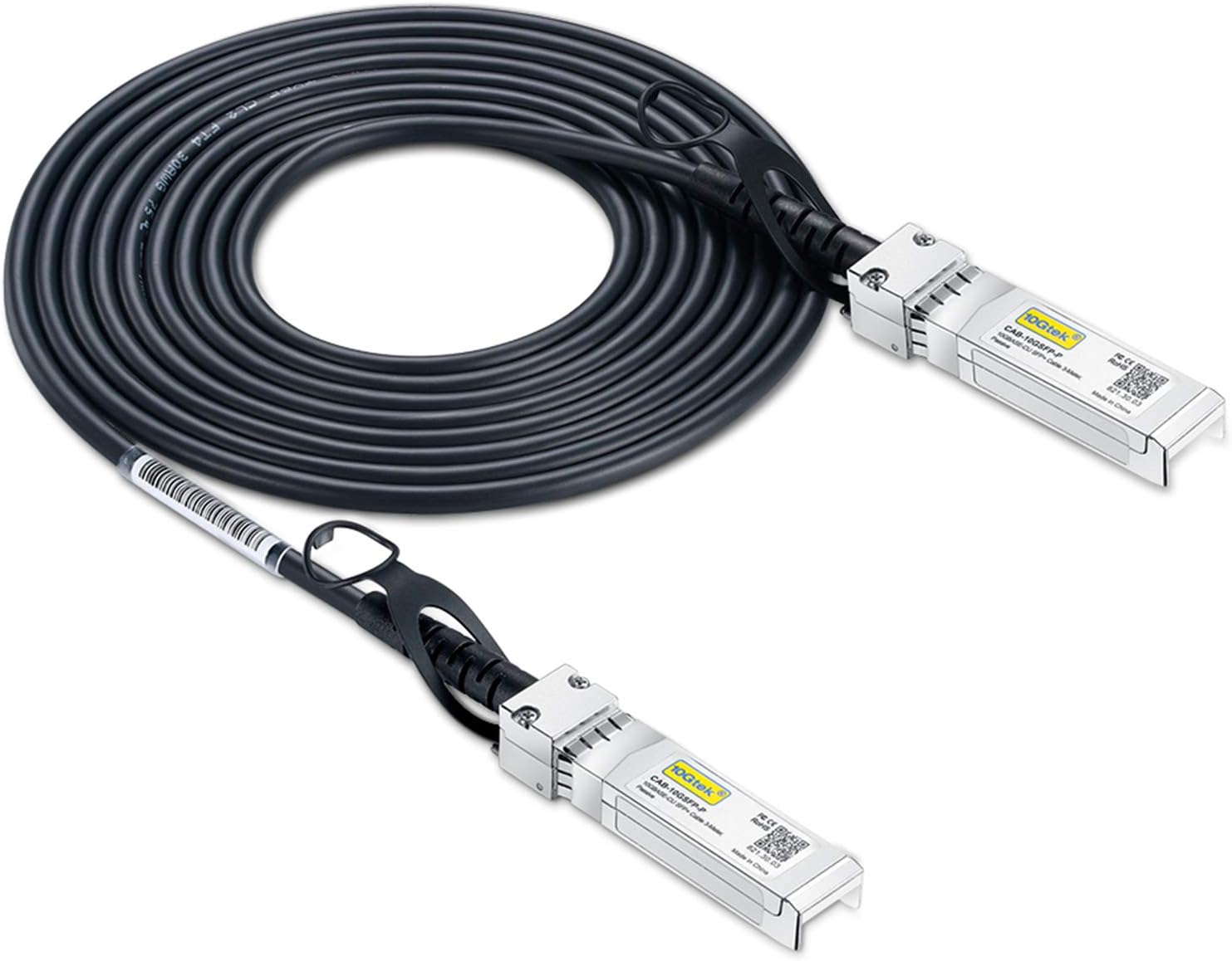 10Gtek 10G SFP+ DAC Cable - 10GBASE-CU Passive Direct Attach Copper Twinax SFP Cable for Cisco SFP-H10GB-CU3M, Ubiquiti, D-link, Supermicro, Netgear, Mikrotik, ZTE Devices, 3m, 1pack