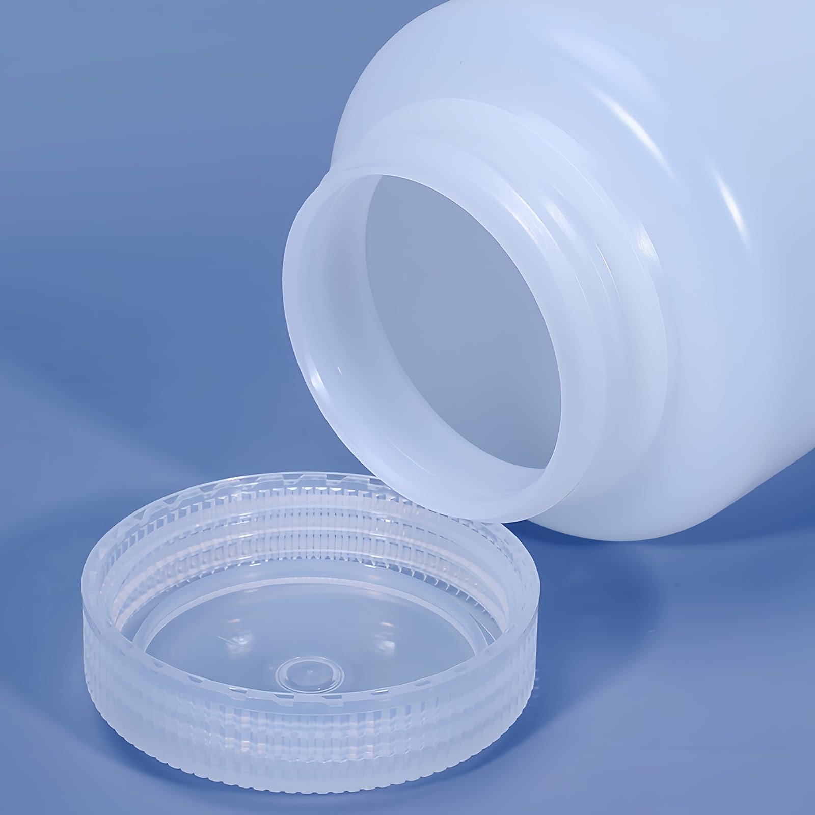 4 flaconi di plastica con apertura ampia: flacone cilindrico di reagente chimico da 500 ml, trasparente, sigillato, a prova di perdite, in HDPE, contenitore liquido, per laboratorio