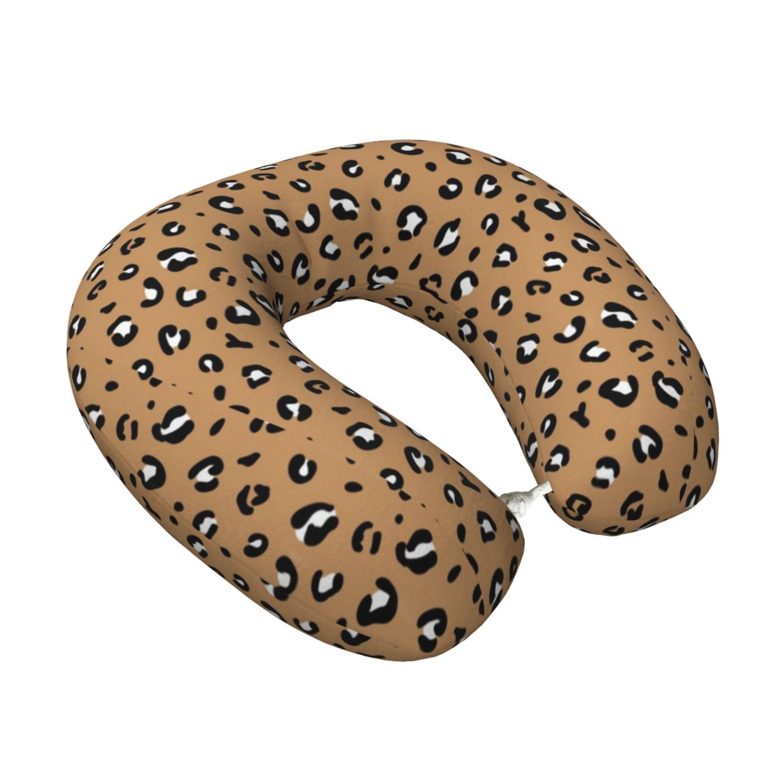 LKYMOH Little Spotted Leopard Dreams Panther Animal Trend Ochre, Travel Neck Pillow U-Shaped Memory Neck Support Soft Comfortable With Washable Cover For Airplane Car Traveling and Office