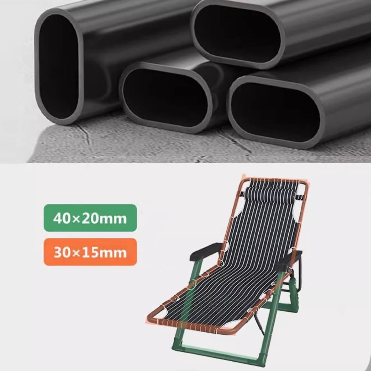 Folding Reclining Chair Outdoor Garden Sun Lounger with Headrest Pillow, 5-Position Adjustable Lounge Chair Relaxer Recliner for Patio Lawn Beach Camping(Color:Chair+Cushion)