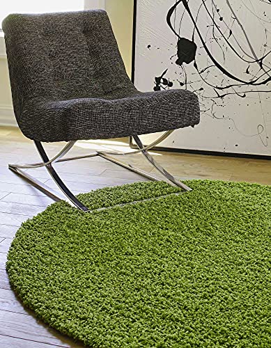 Image of CD Carpet Anti Slip Shaggy Fluffy Fur Rugs and Carpet for Living Room Bedroom Kids Room Plain Circle Carpets for Home with 2 Inch Thickness (Color Green Grass Size 7x7 Feet Round)