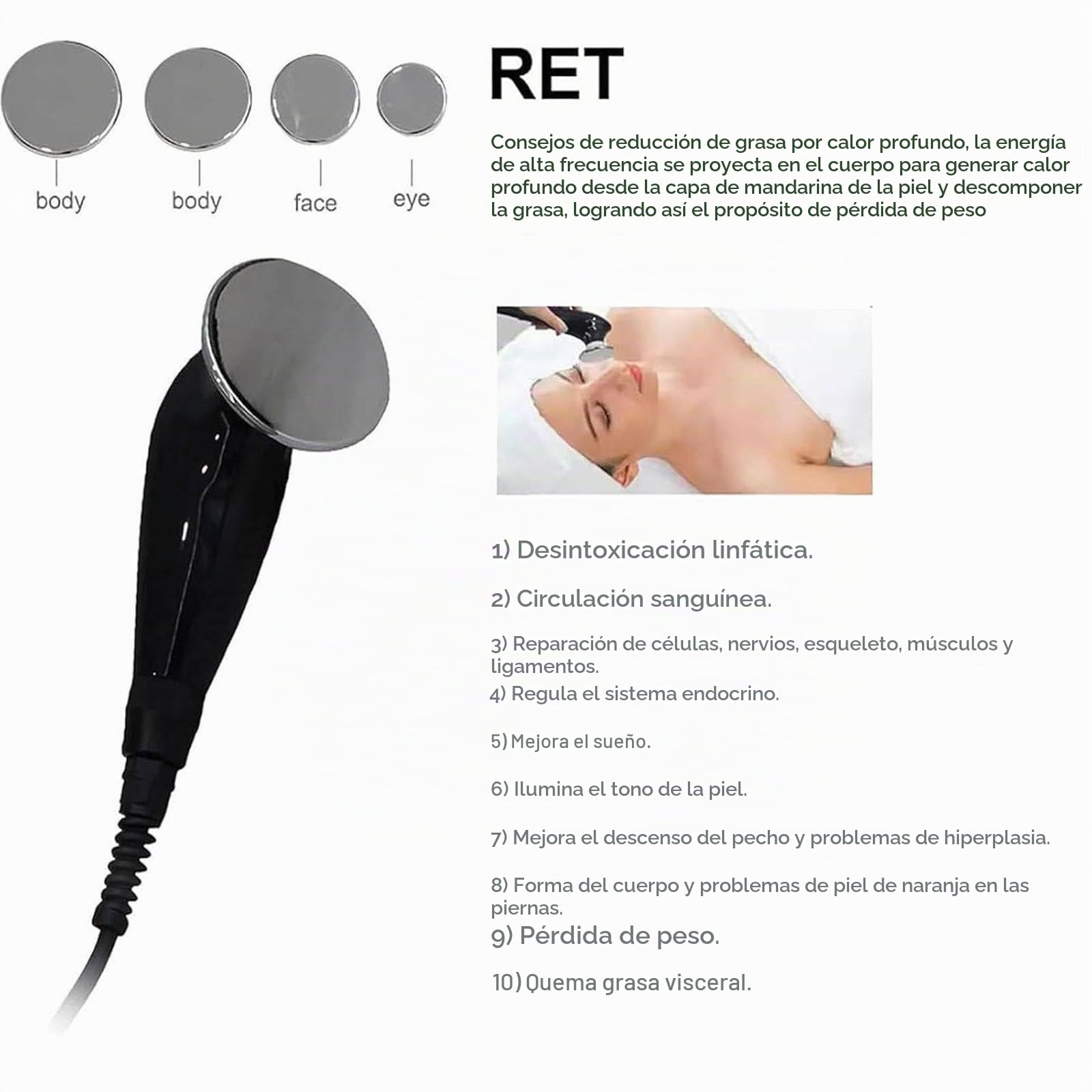 PixCy Equipo Diatermia Profesional 448khz RF Tecar Terapia Ret Cet,Diatermia Fisioterapia 448 Khz,Máquina Belleza Adelgazante,para Control Dolor Masaje Corporal Celulitis Máquina para Adelgazar