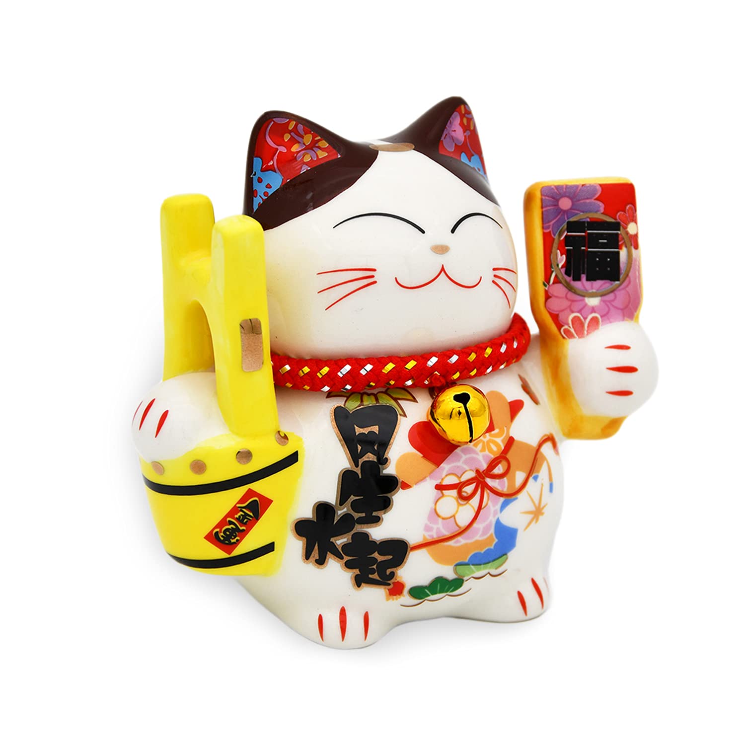 座布団付き 風生水起 招き猫 貯金箱 インテリア 置物 オブジェ 金運アップ