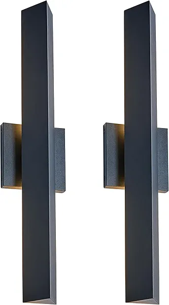 Tarentlight Modern Outdoor Porch Light Patio Lamp in 20W 3000K Integrated LED with Aluminum Triangle & Frosted Glass, IP65 Waterproof Wall Sconce,2 Pack(Textured Black),Can Installed in Any Direction.