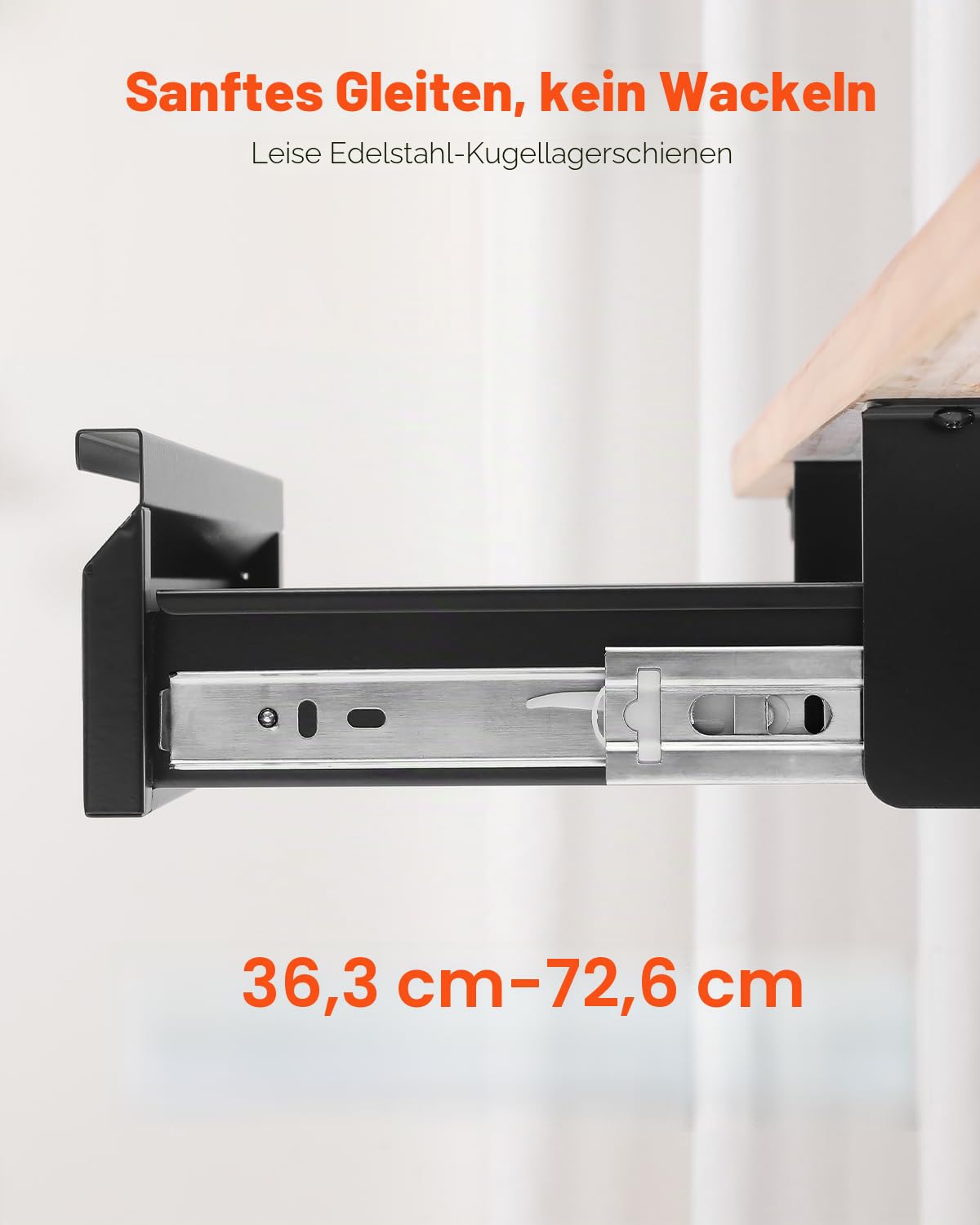 VEVOR Untertisch Schublade 365x335x250 mm, Unterbau Schreibtisch, versteckter 2-lagiger Aufbewahrungs-Organizer, abschließbare Bleistiftschublade für die Untermontage für Sitz-Steh-Arbeitsplätze