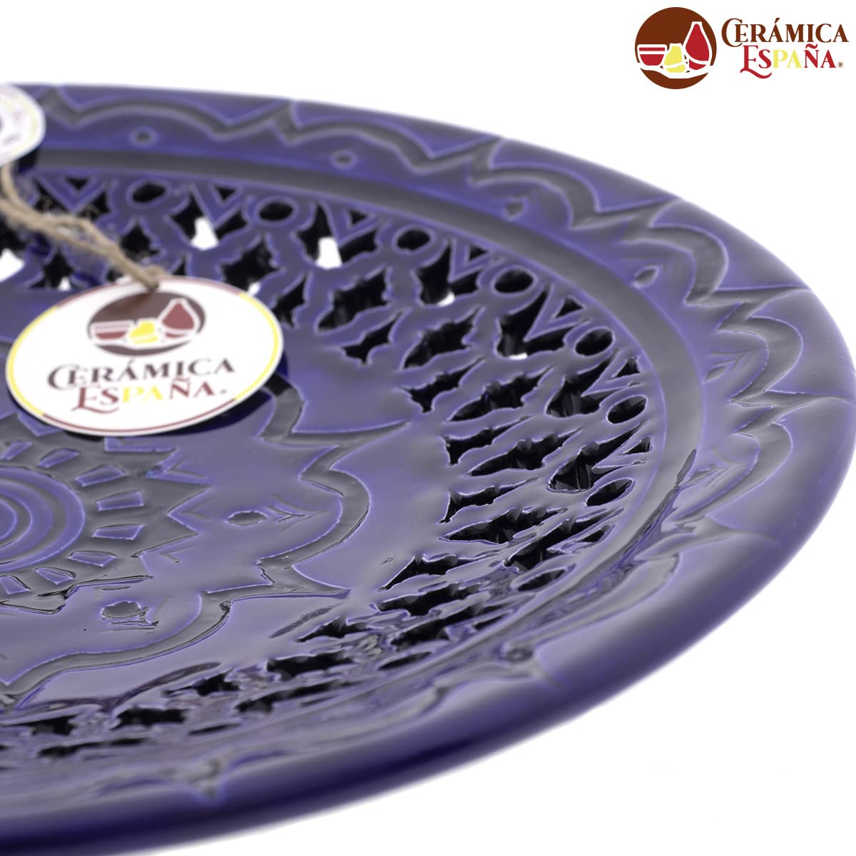 CERÁMICA ESPAÑA | Piatto decorativo da appendere a parete | Piatto da parete | Piatto da parete | Piatto in ceramica | Modello D27 | Decorazione 100% Fatto a mano | 30 x 30 x 3,5 cm