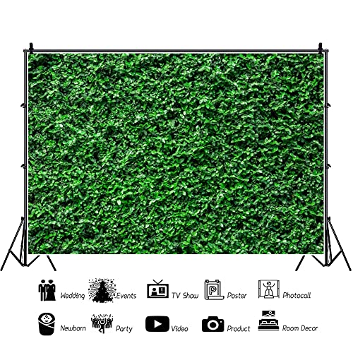 10x8ft Green Leaves Grass Large Backdrop Nature Grass Wall Photography Backdrops for Summer Hawaii Party Safari Dinosaur Birthday Party Bride Baby Shower Wedding Spring Decorations Photo Studio Prop by ChloropLastid - Image 2