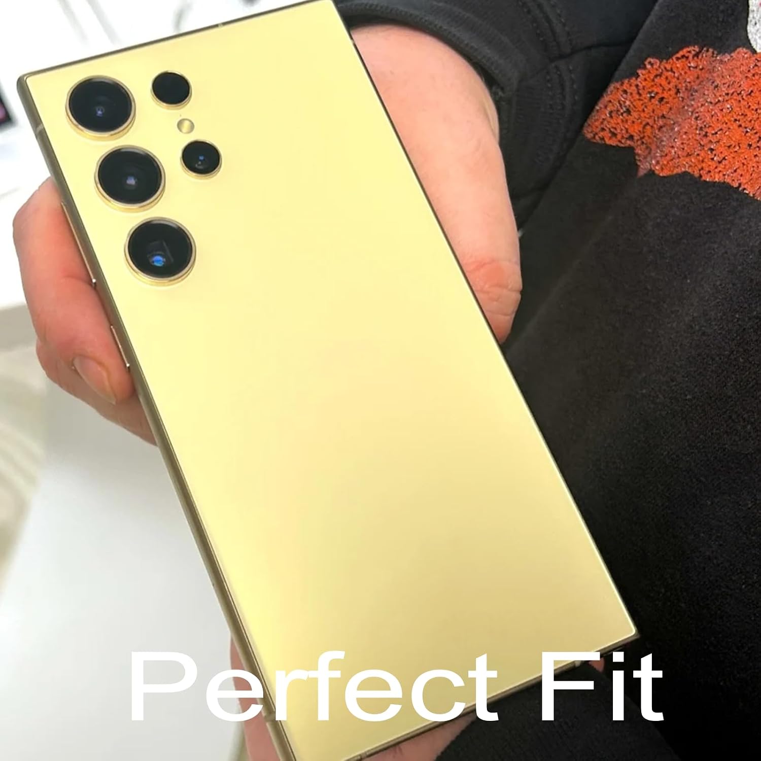 Galaxy S24 Ultra Back Glass Replacement for Samsung Galaxy S24 Ultra 5G Back Glass Cover with Pre-Installed Camera Lens and Adhesive + Repair Tool Kits (Yellow Gold)
