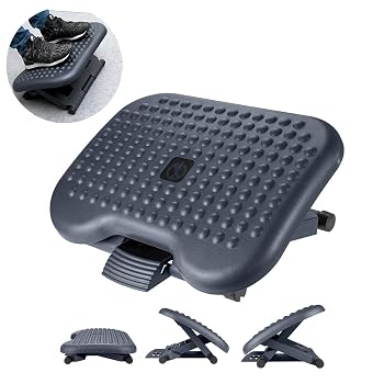 Ergonomic Foot Rest, Rocking Stool Footrest, Adjustable Height and Tilt Foot Rest with Foot Massage for Under Desk Support for Work, Office, Home
