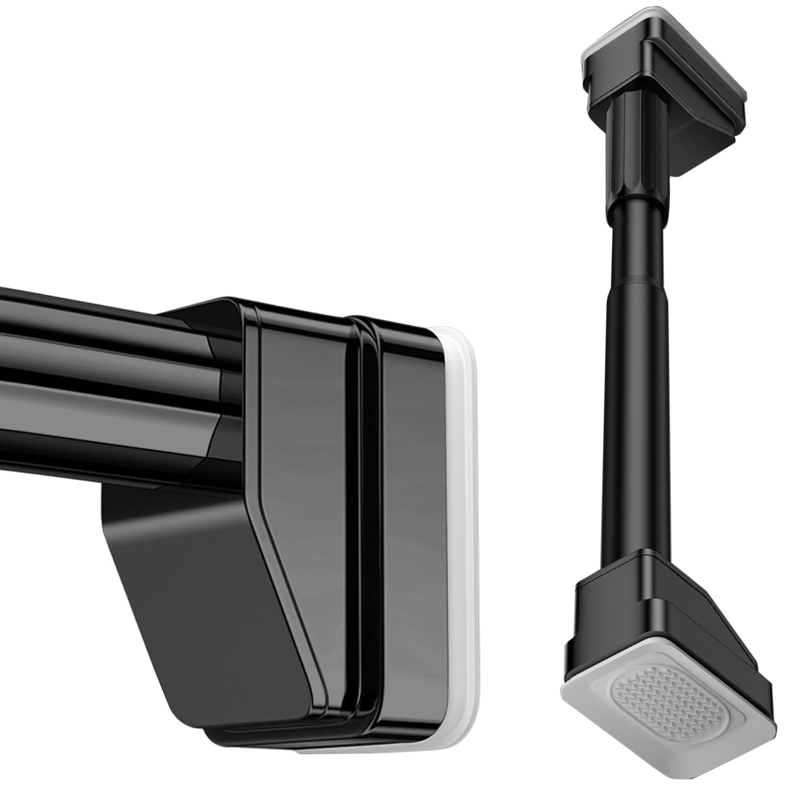 GLDYTVF Adjustable Tension Shower Curtain Rod 3m NoDrill Clamp Rod Rustproof NonSlip Tension Pole for Kitchen Bathroom & Bedroom (Black 310400cm)
