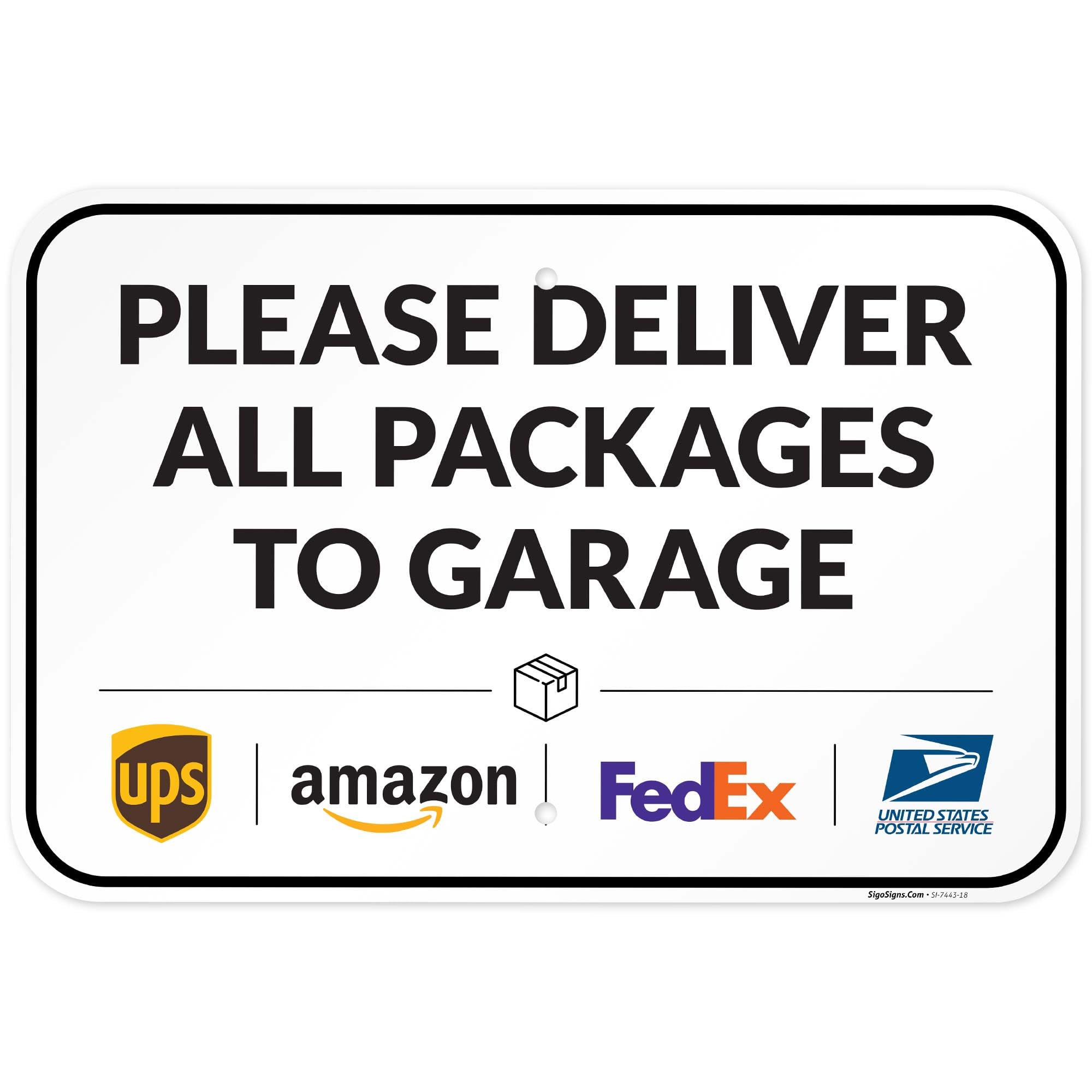Package Delivery Sign, Delivery Instructions Deliver All Package Garage
