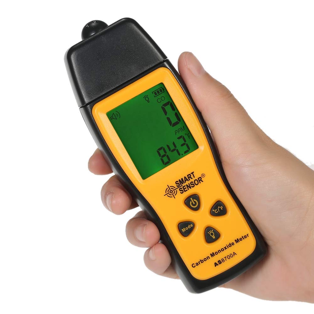 Équipement d'essai électronique CTJ Smart Sensor AS8700A Monoxyde de Poche Carbone Compteur Digital de Haute précision CO Détecteur de Fuite Analyseur, Alarme lumière sonore, Gamme: 0-1000ppm