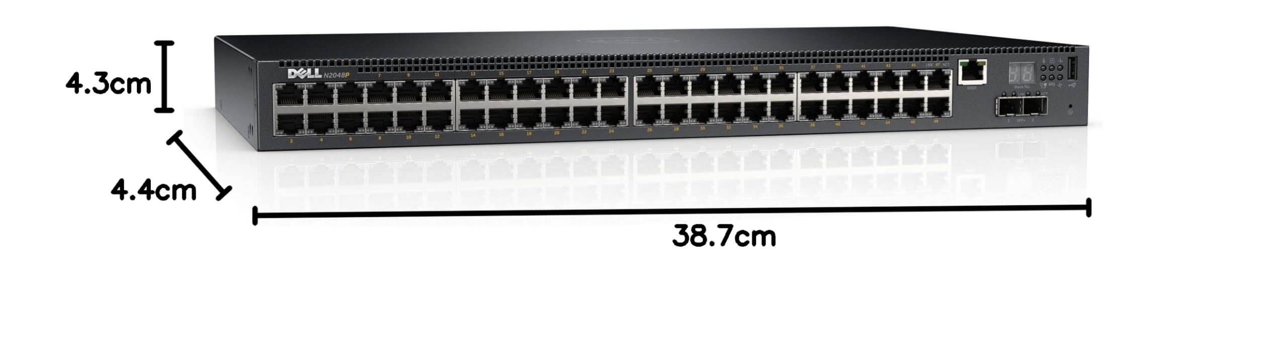 DELL PowerConnect N2048P Gestionado L2+ Gigabit Ethernet (10/100/1000) Negro 1U Energía sobre Ethernet (PoE) - Switch de red (Gestionado, L2+, Gigabit Ethernet (10/100/1000), Energía sobre Ethernet (PoE), Montaje en rack, 1U)