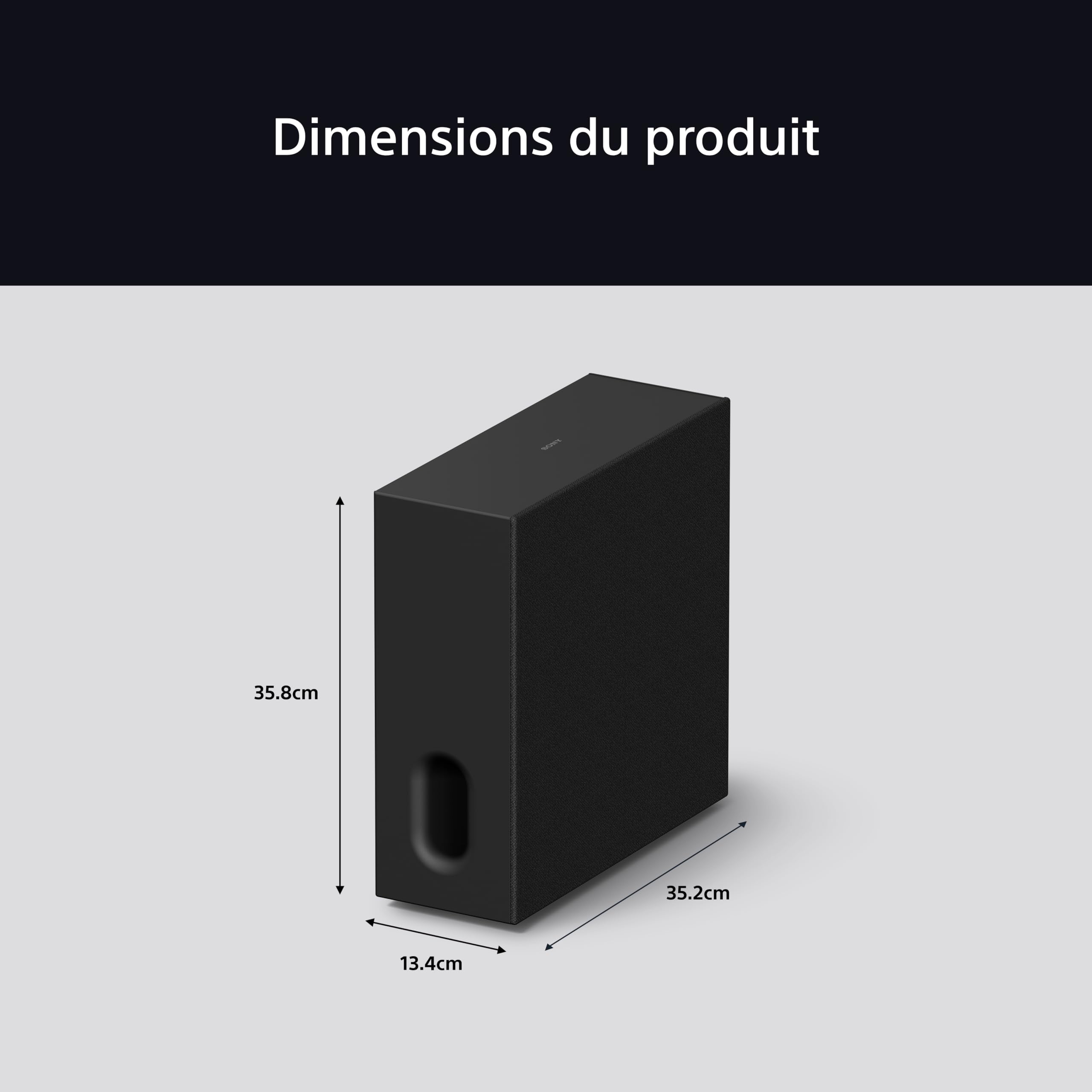 Caisson de Basses sans Fil Sony BRAVIA Theatre Sub 7 - Basses Profondes de 100 W | Installation et contrôle faciles | Compact | Style 2 Voies | Design Assorti aux Barres de Son et aux Enceintes