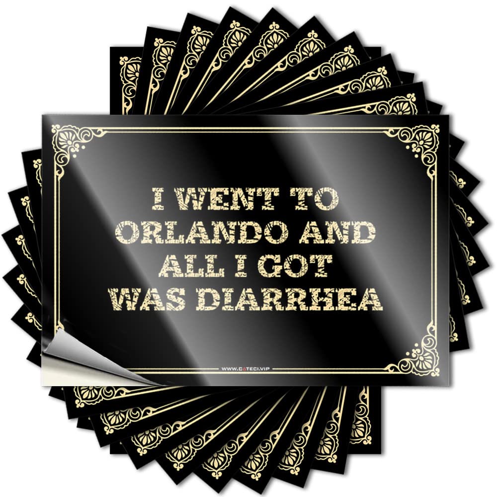 I Went to Orlando and All I Got was Diarrhea Bumper Affirmation - Rustic Decal Self Adhesive Sticker(8X12CM)