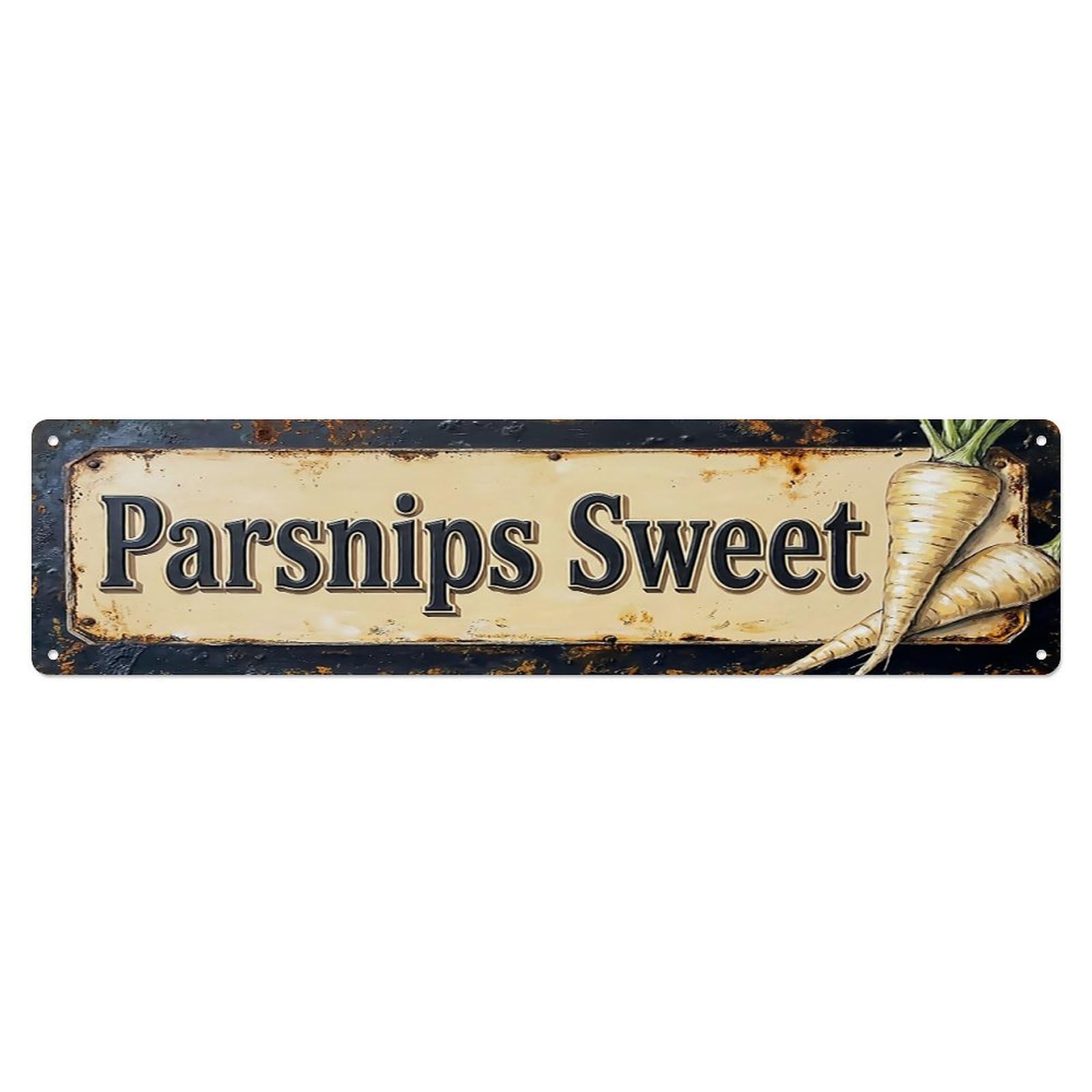 Vintage Parsnips Sweet Roasted Farmhouse Metal Tin Sign