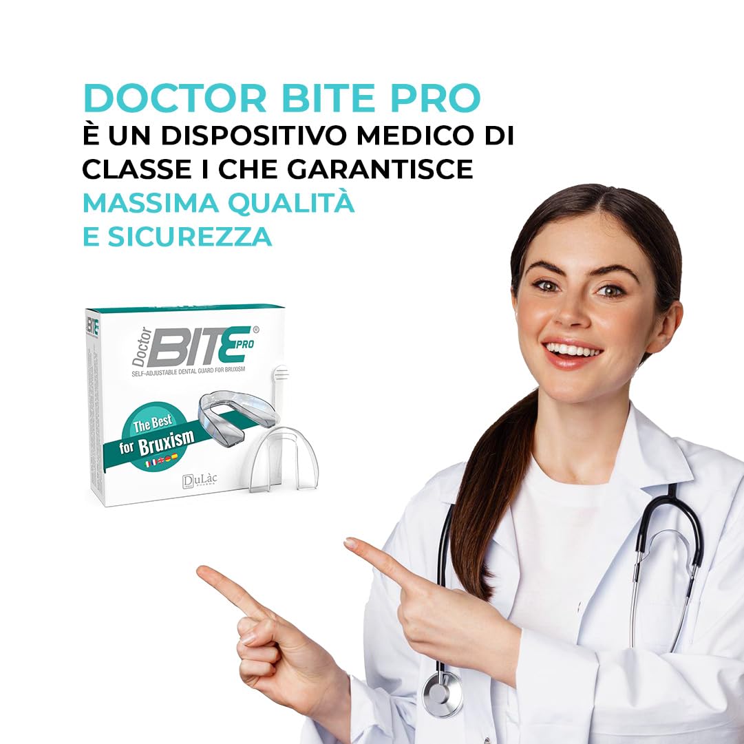 Dulac - Bite Dentale Automodellante per Bruxismo e Digrignamento Doctor Bite Pro, Dispositivo Medico CE, Bite Notturno per Protezione Denti, Per Uomo, Donna e Bambini dai 12 Anni, Made in Italy