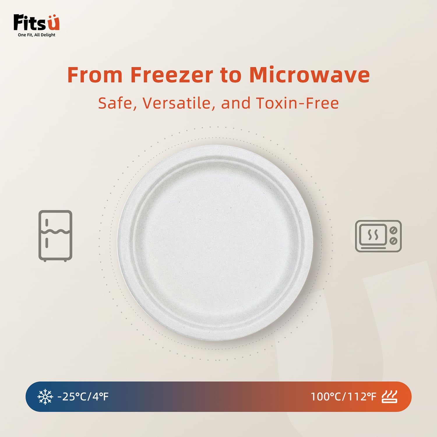Compostable Plates with Grease Proof Liners 108 Pack 9 Inch White Biodegradable Plates PFAS-Free Heavy Duty Sugarcane Alternative Microwave Safe for Parties
