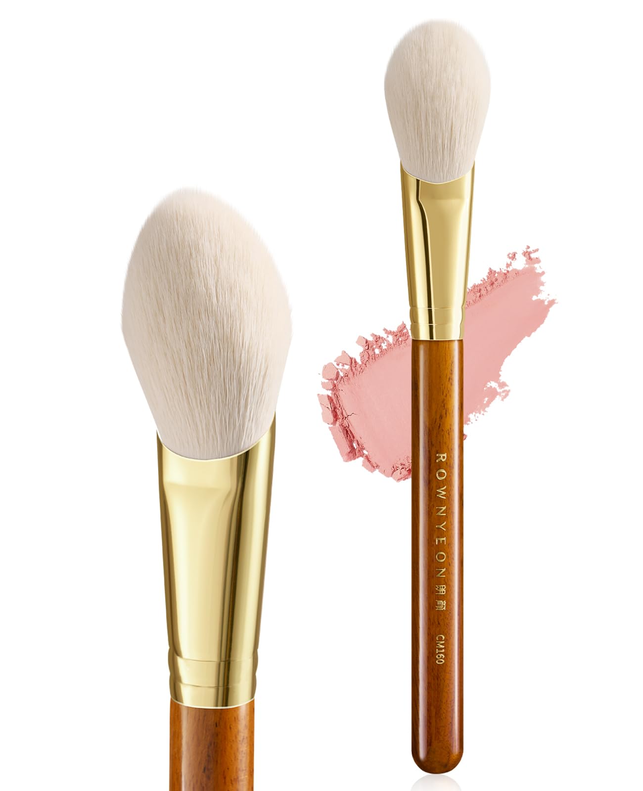 ROWNYEON CM160 Cheek Brush, Face Brush, Angled, Red Desert Series, Makeup Brush, Easy to Use, Professional Specifications, Skin-friendly, High-grade Fiber Bristle, Soft, Easy to Carry, Lightweight : B