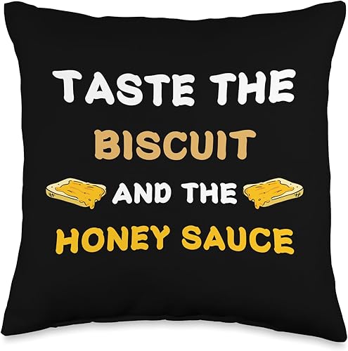Vista 5 de Taste the Biscuit Merch Apparel Merch Taste The Biscuit - Almohada con salsa de miel, 18 x 18 pulgadas, multicolor