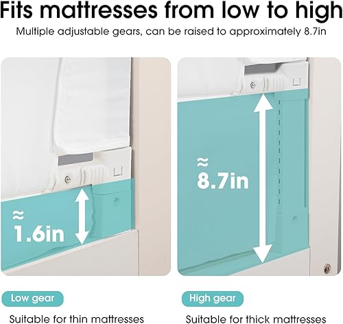 Miniatura 5 de NUTIKAS Barandilla protectora para cama de bebé para niños pequeños - rieles de cama de 46 pulgadas para niños pequeños para cama individual,